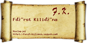 Fürst Kiliána névjegykártya